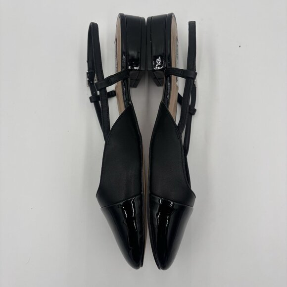 Steve Madden Women's Belinda-R Slingback Flats Black Cap Toe Size 9 - Picture 3 of 8